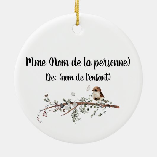 Frans Tree Ornament voor docenten (Achterkant)