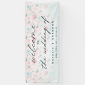 Frans Tuin Bloemen Pioen Patroon Bruiloft Welkom Spandoek (Verticaal)