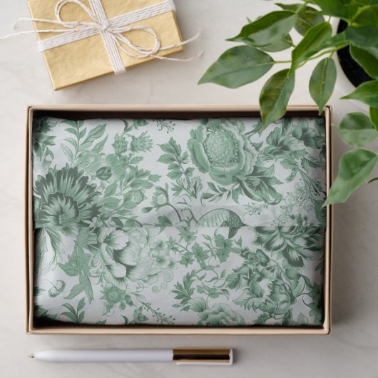 Frans Tuinhotel de Jouy Green Tissuepapier (Geschenk)