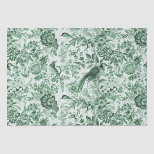 Frans Tuinhotel de Jouy Green Tissuepapier (Voorkant)