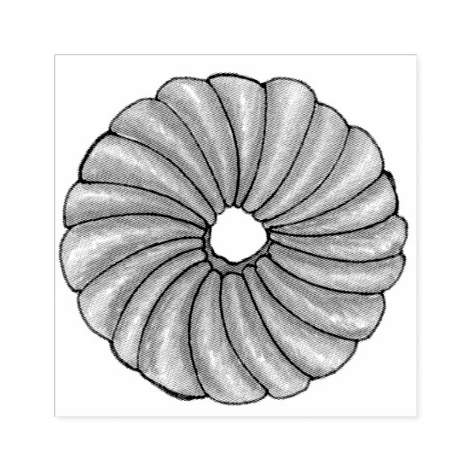 Frans Twist Glazed Donut Doughnut Breakfast Stamp Rubberstempel (Afrduk)