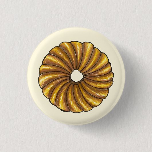 Frans Twist Pastry Donut Doughnut Breakfast Food Ronde Button 3,2 Cm (Voorkant)