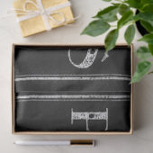 Frans Typografie Black Decoupage Lijst Tissuepapier (Geschenk)