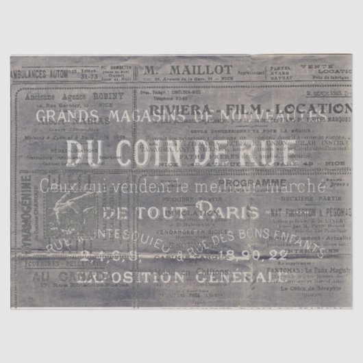  Frans Typografie Collage Advertisement Tissuepapier (Voorkant)