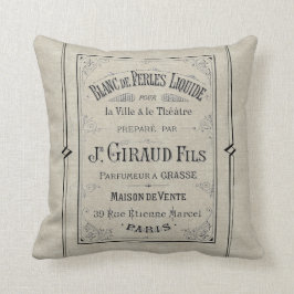 Frans Typografie Perfume ad Paris Frankrijk Linen Kussen