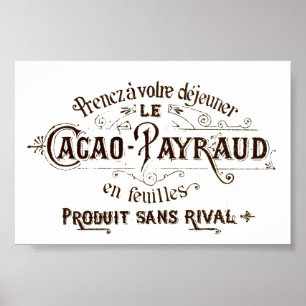 Frans Typografisch Cacao Chocolade Poster