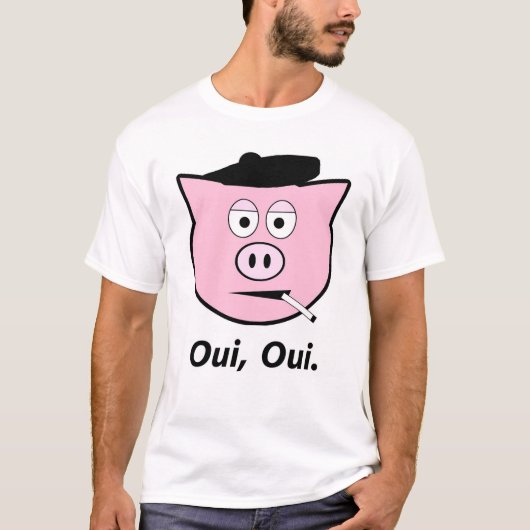 Frans varken. Oui, oui. T-shirt (Voorkant)