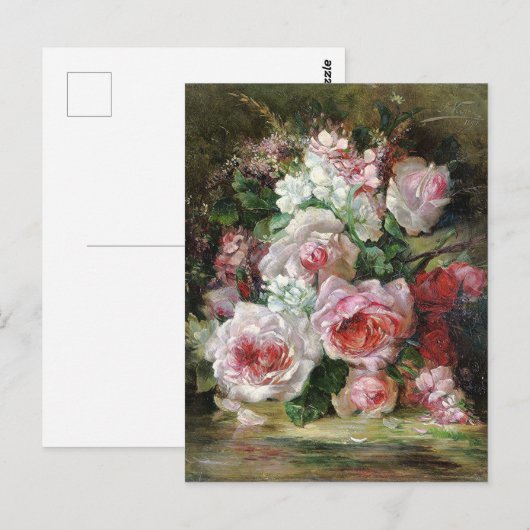 Frans Verhas Bouquet van Rozen Briefkaart (Voorkant / Achterkant)