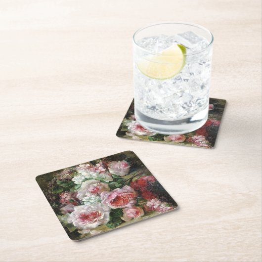 Frans Verhas  Bouquet van Rozen Kartonnen Onderzetters (Insitu)