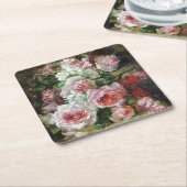 Frans Verhas  Bouquet van Rozen Kartonnen Onderzetters (Schuin)