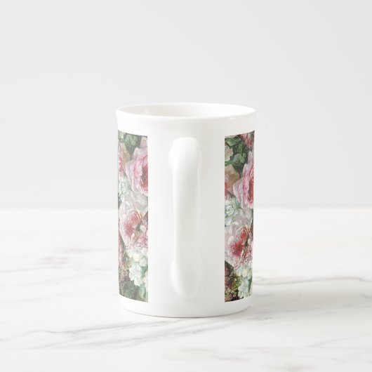 Frans Verhas  Bouquet van Rozen Porselein Kop (Achterkant)