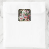 Frans Verhas Bouquet van Rozen Vierkante Sticker (Tas)