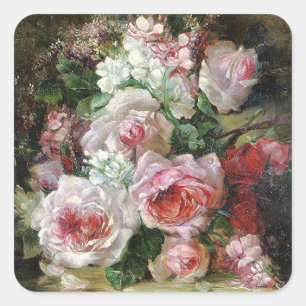 Frans Verhas Bouquet van Rozen Vierkante Sticker