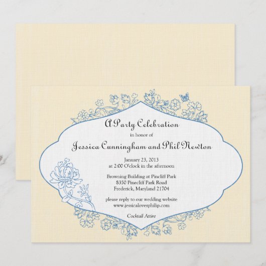 Frans Verloving of doucheuitnodiging Kaart (Voorkant / Achterkant)