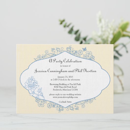 Frans Verloving of doucheuitnodiging Kaart (Staand voorkant)