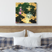 Frans, Victoriaans, bijen, floreel, goudfolie, bel Canvas Afdruk (Insitu (Slaapkamer))