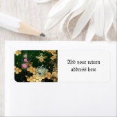 Frans, Victoriaans, bijen, floreel, goudfolie, bel Etiket (Insitu)