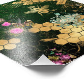 Frans, Victoriaans, bijen, floreel, goudfolie, bel Foto Afdruk (Hoek)