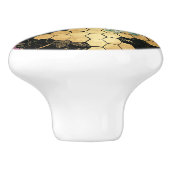 Frans, Victoriaans, bijen, floreel, goudfolie, bel Keramische Knop (Zijkant)