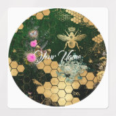 Frans, Victoriaans, bijen, floreel, goudfolie, bel Labels (Design 1)