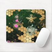 Frans, Victoriaans, bijen, floreel, goudfolie, bel Muismat (Met muis)