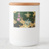 Frans, Victoriaans, bijen, floreel, goudfolie, bel Voedselcontainer Etiket (Voorkant)