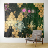 Frans, Victoriaans, bijen, floreel, goudfolie, bel Wandkleed (In Situ (horizontaal))