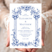 Frans Victoriaans botanisch blauw Kaart