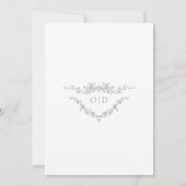 Frans Victoriaans Sage Green Wedding Monogram Kaart (Achterkant)