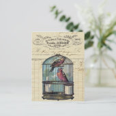  Frans Victoriaans Tortelduifjes voor vogelpest Briefkaart (Staand voorkant)