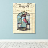  Frans Victoriaans Tortelduifjes voor vogelpest Canvas Afdruk (Insitu (Houten vloer))