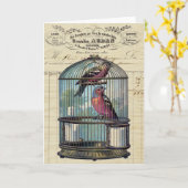  Frans Victoriaans Tortelduifjes voor vogelpest Kaart (Gele Bloem)