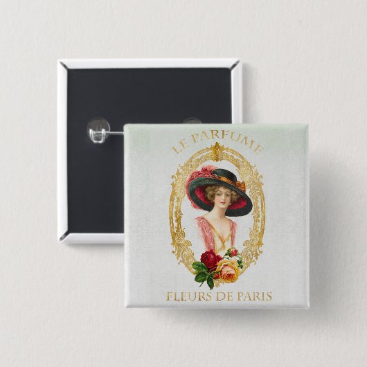  Frans Vierkante Button 5,1 Cm (Voorkant /achterkant)