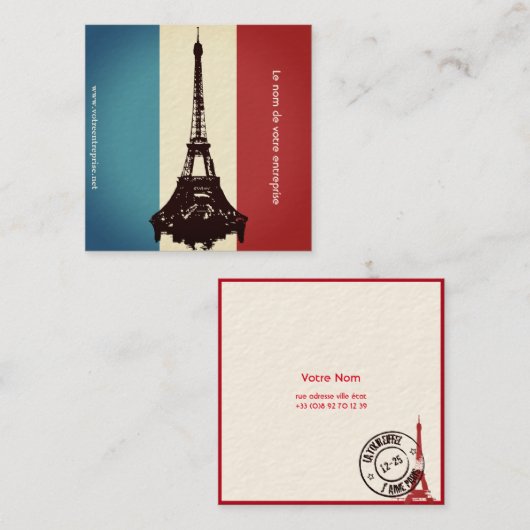 Frans Vierkante Visitekaartje (Voorkant / Achterkant)