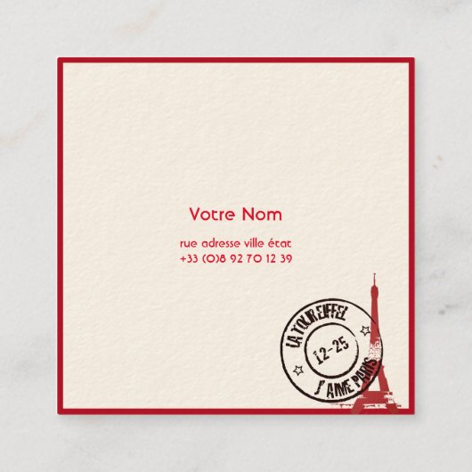 Frans Vierkante Visitekaartje (Achterkant)