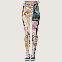Frans Vintage Poster Art Collage personaliseren Leggings