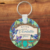  Frans violet parfum blauwgroen paarse Goud Sleutelhanger (Voorkant)