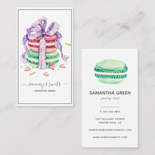 Frans Visitekaartje Macaron (Voorkant / Achterkant)
