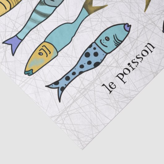 Frans vispapier tissuepapier (Detail)