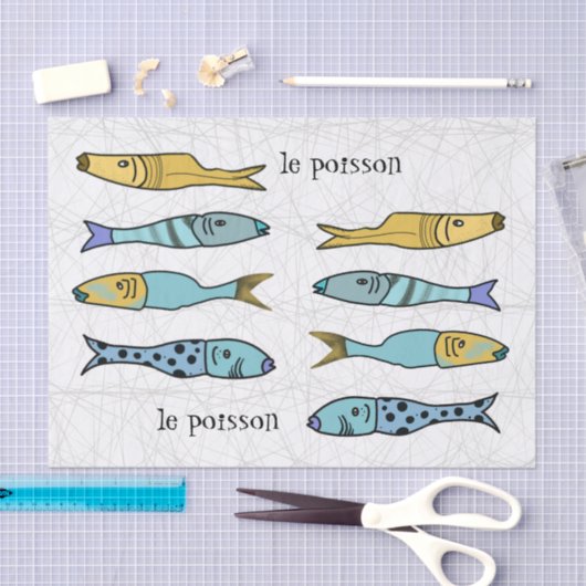 Frans vispapier tissuepapier (Craft)