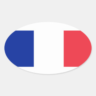 Frans* Vlag Europees-stijl Ovale Sticker