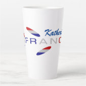 Frans vlaggenRoos - Aangepersonaliseerde grote Latte Mok (Voorkant)