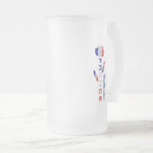 Frans vlaggenRoos - Aangepersonaliseerde grote Matglas Bierpul (Voorkant rechts)