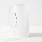 Frans vlaggenRoos - Aangepersonaliseerde grote Matglas Bierpul (Voorkant links)