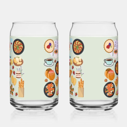 Frans voedsel blikvorm glas (Links)