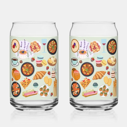 Frans voedsel blikvorm glas (Achterkant)