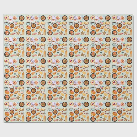 Frans voedsel cadeaupapier (Vlak)