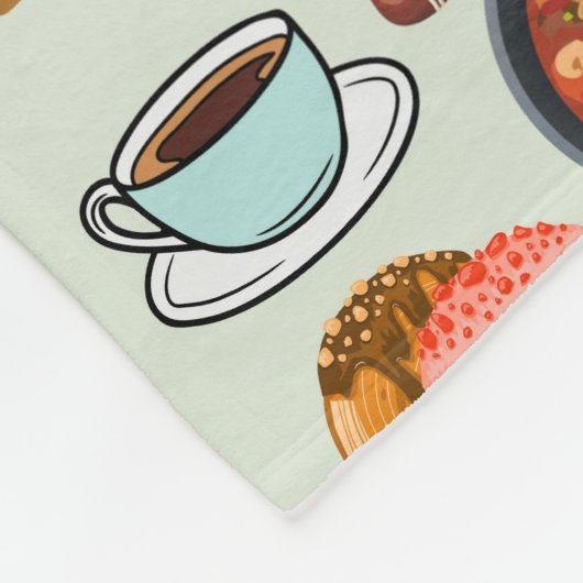 Frans voedsel fleece deken (Hoek)