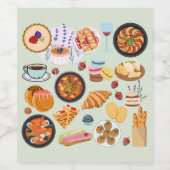 Frans voedsel wijn etiket (Enkel label)