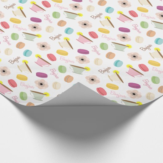 Frans voedselthema Verpakkingspapier Cadeaupapier (Hoek)